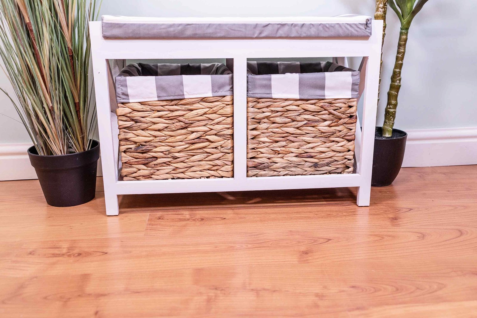 Ramsey 2 Drawers White Seated Storage Bench