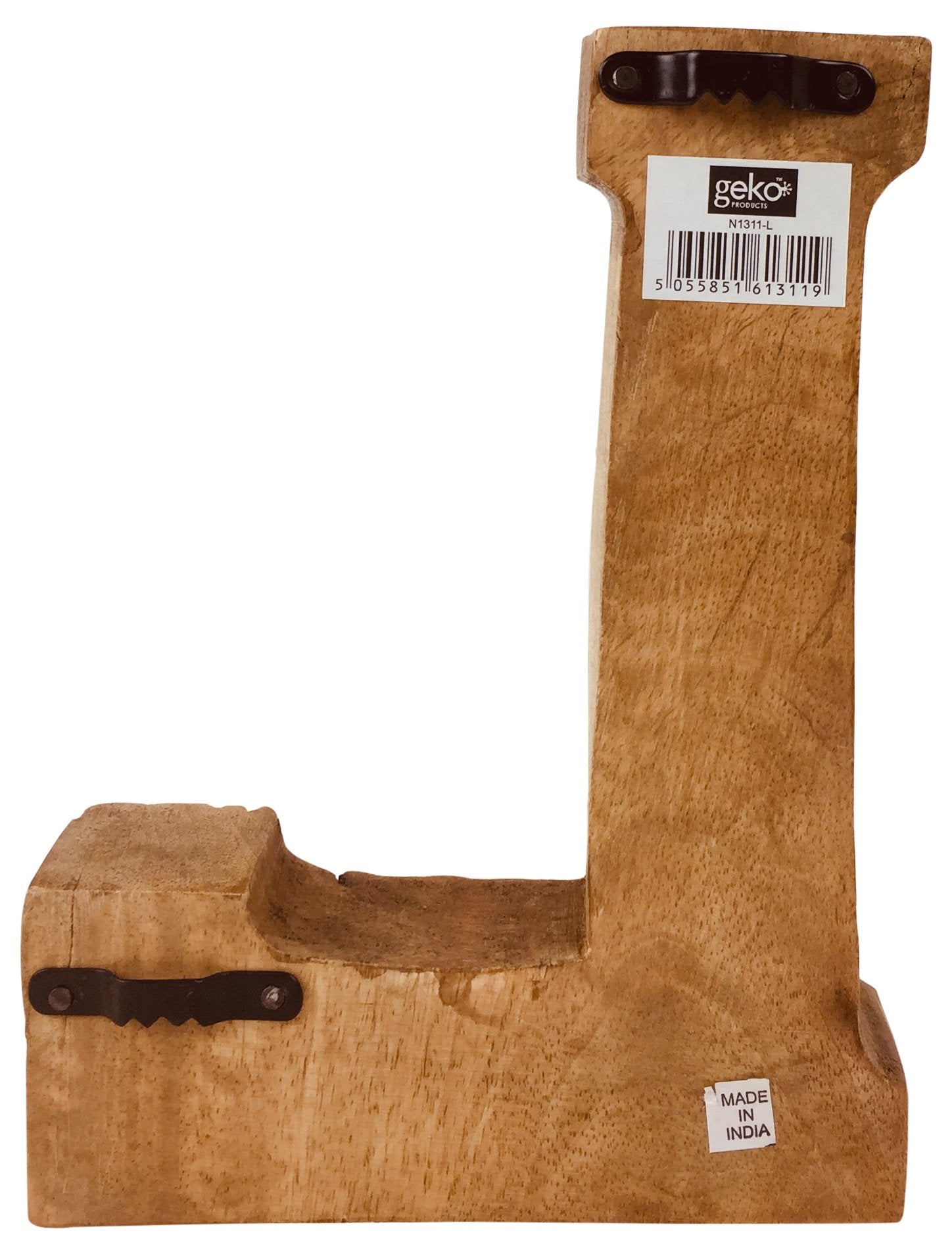 Hand Carved Wooden Flower Letter L