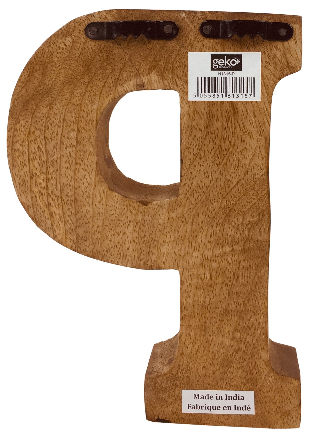 Hand Carved Wooden Flower Letter P