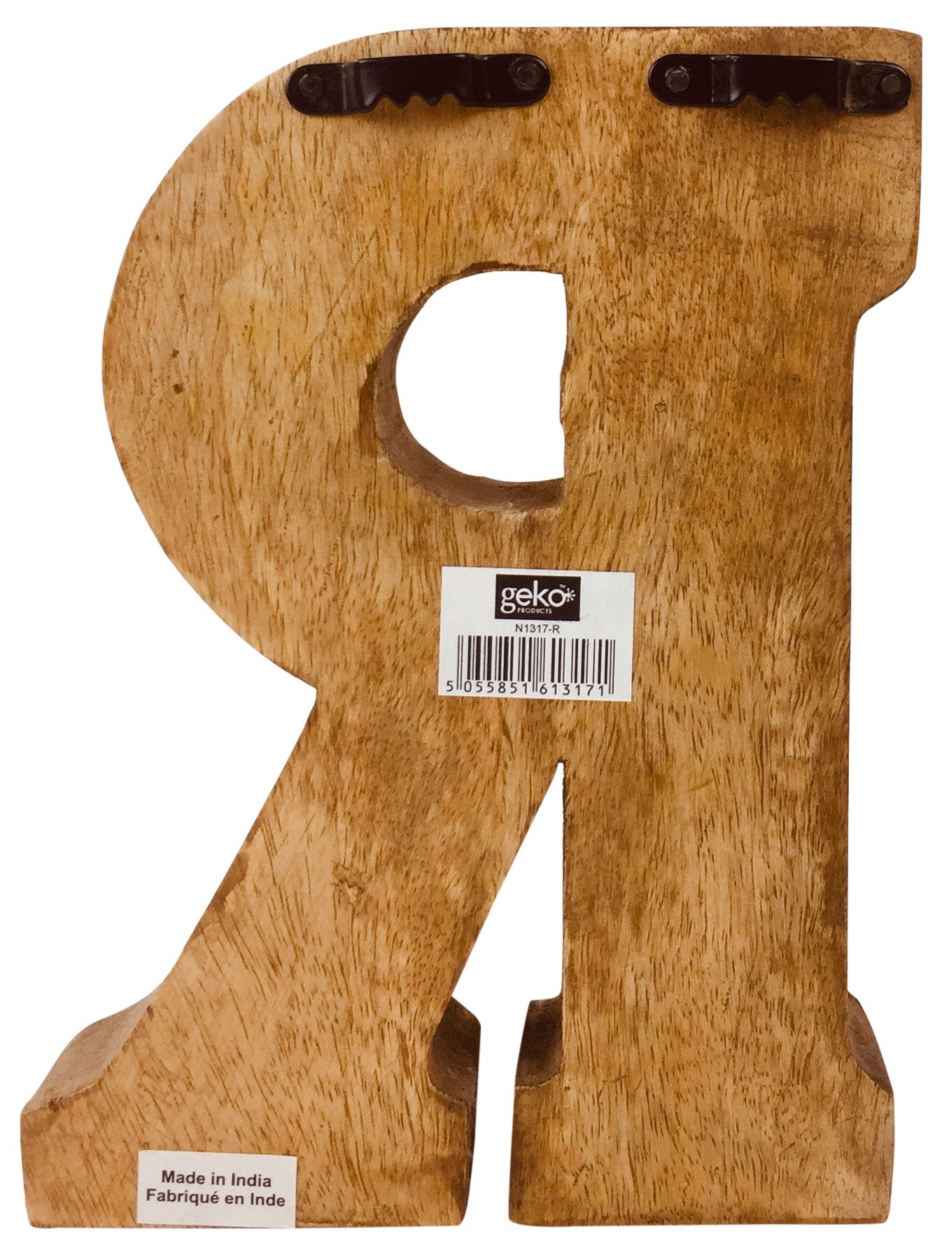 Hand Carved Wooden Flower Letter R