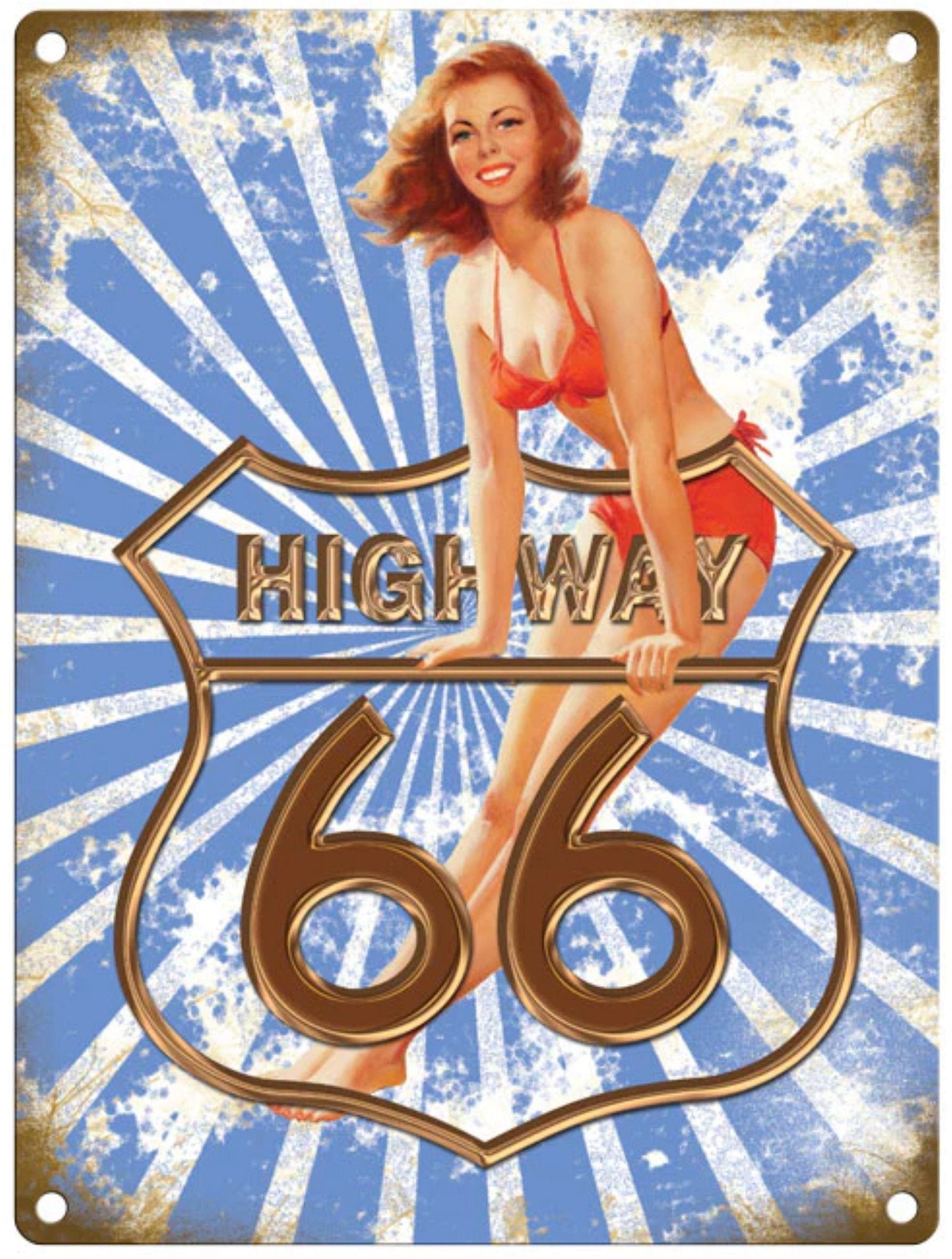 Large Metal Sign 60 x 49.5cm Automotive Highway 66