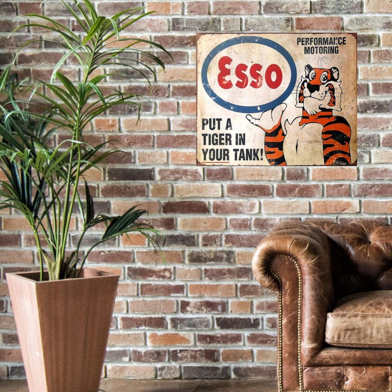 Large Metal Sign 60 x 49.5cm Esso Put a Tiger in your tank