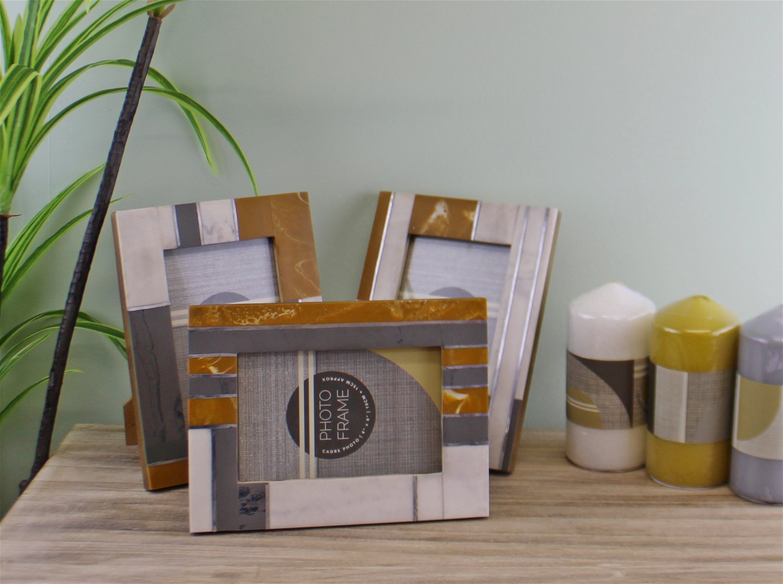 Set of 3 Abstract Design Photo Frames, 4x6