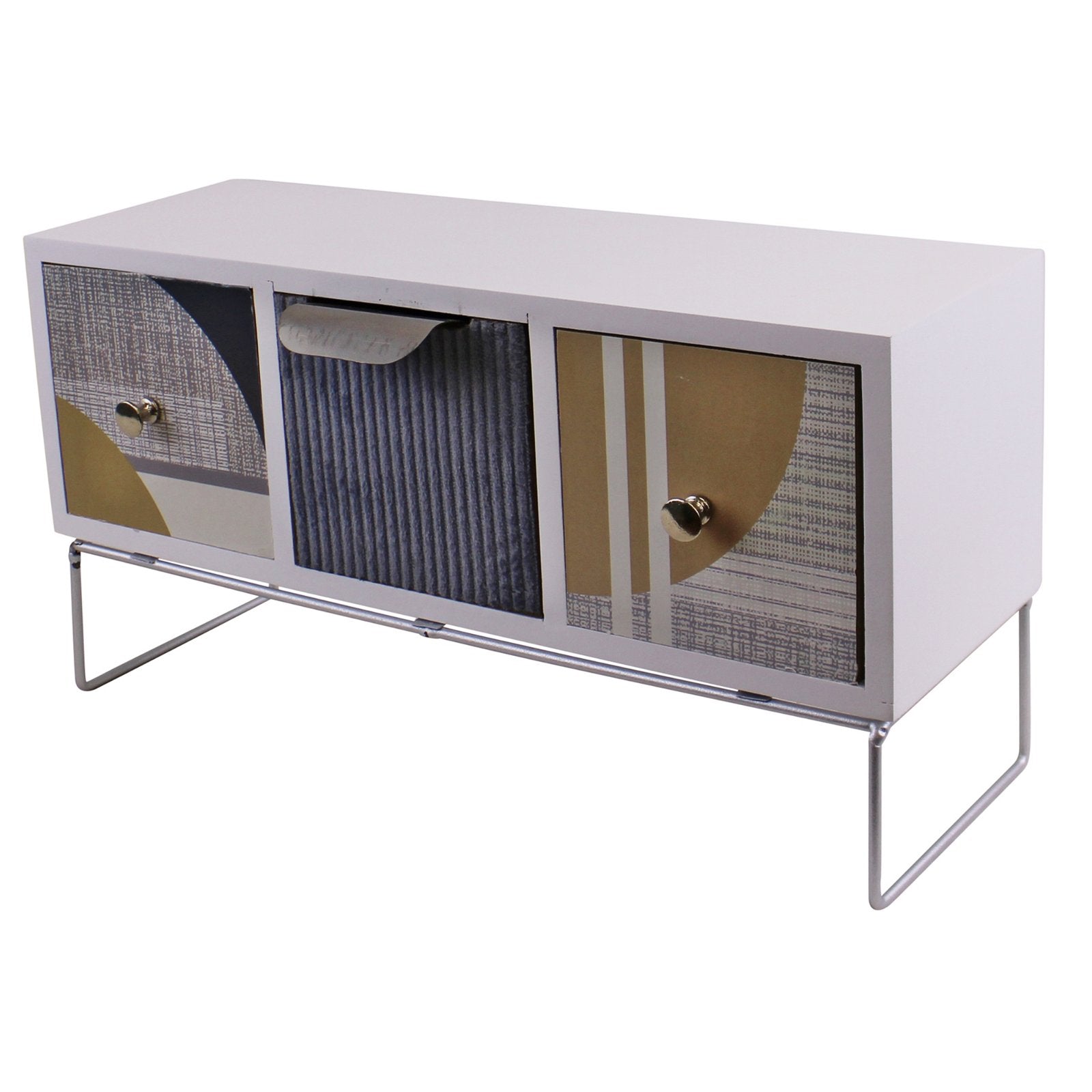3 Drawer Abstract Design Trinket Storage Unit