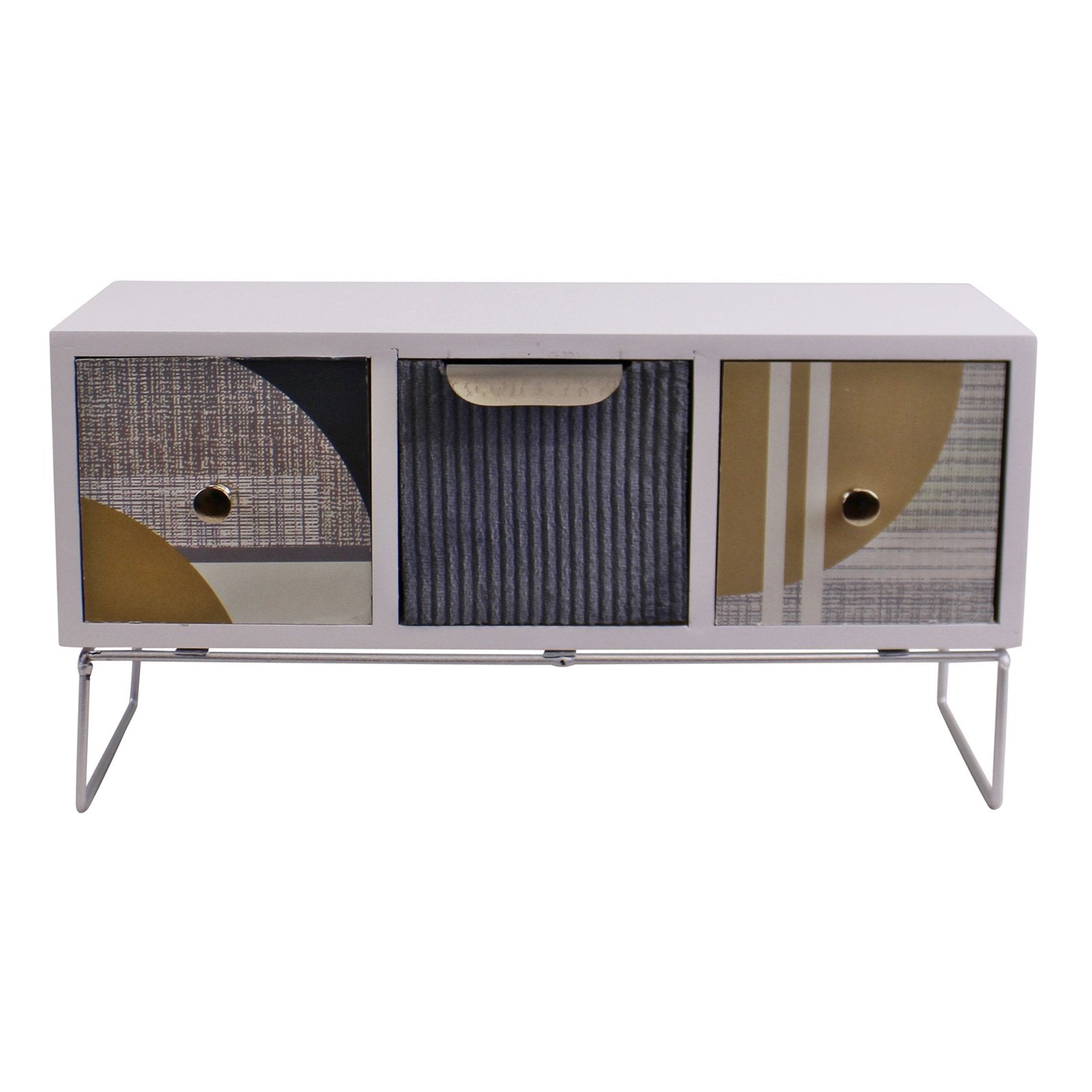 3 Drawer Abstract Design Trinket Storage Unit