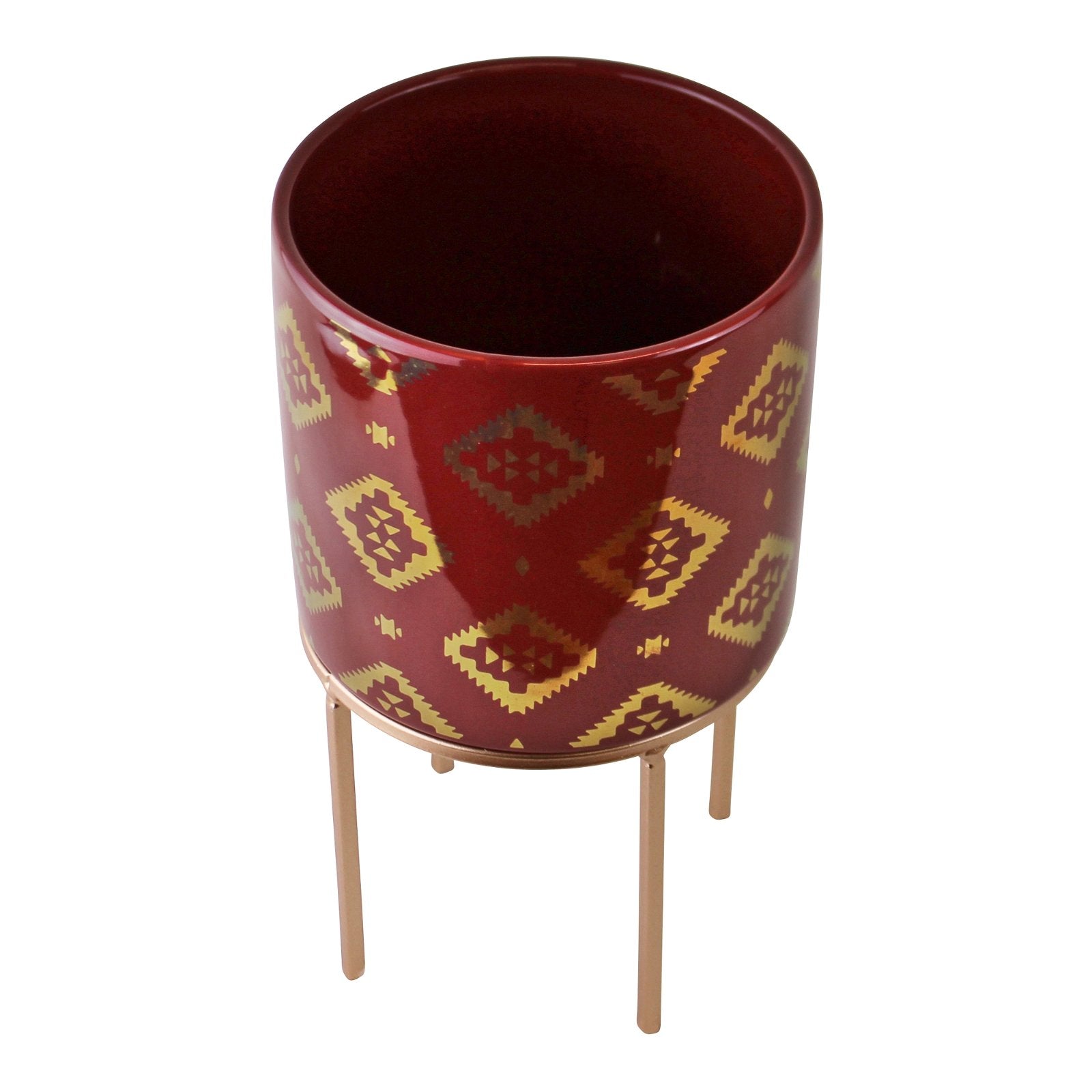 Small Kasbah Design Ceramic Planter, Red