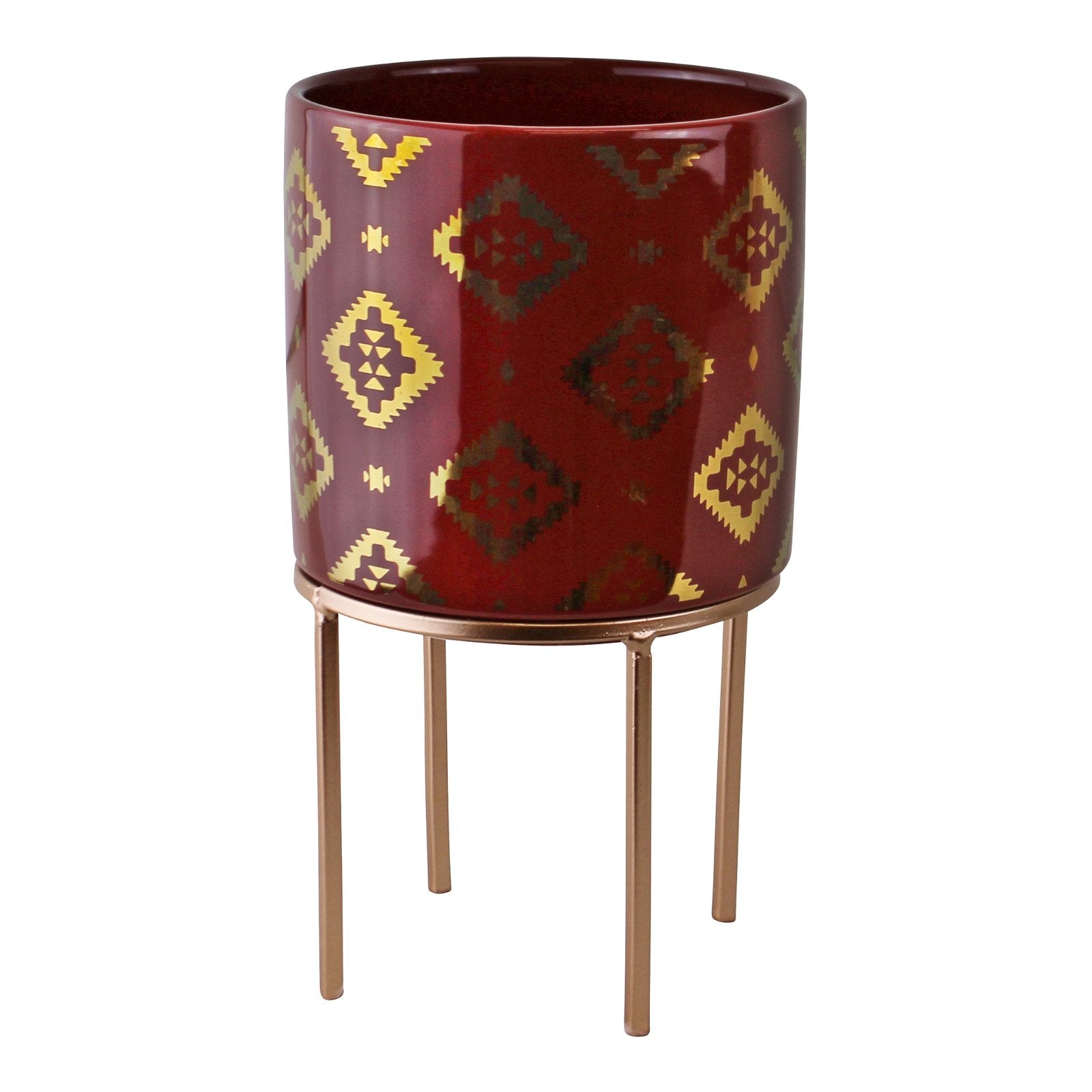 Small Kasbah Design Ceramic Planter, Red