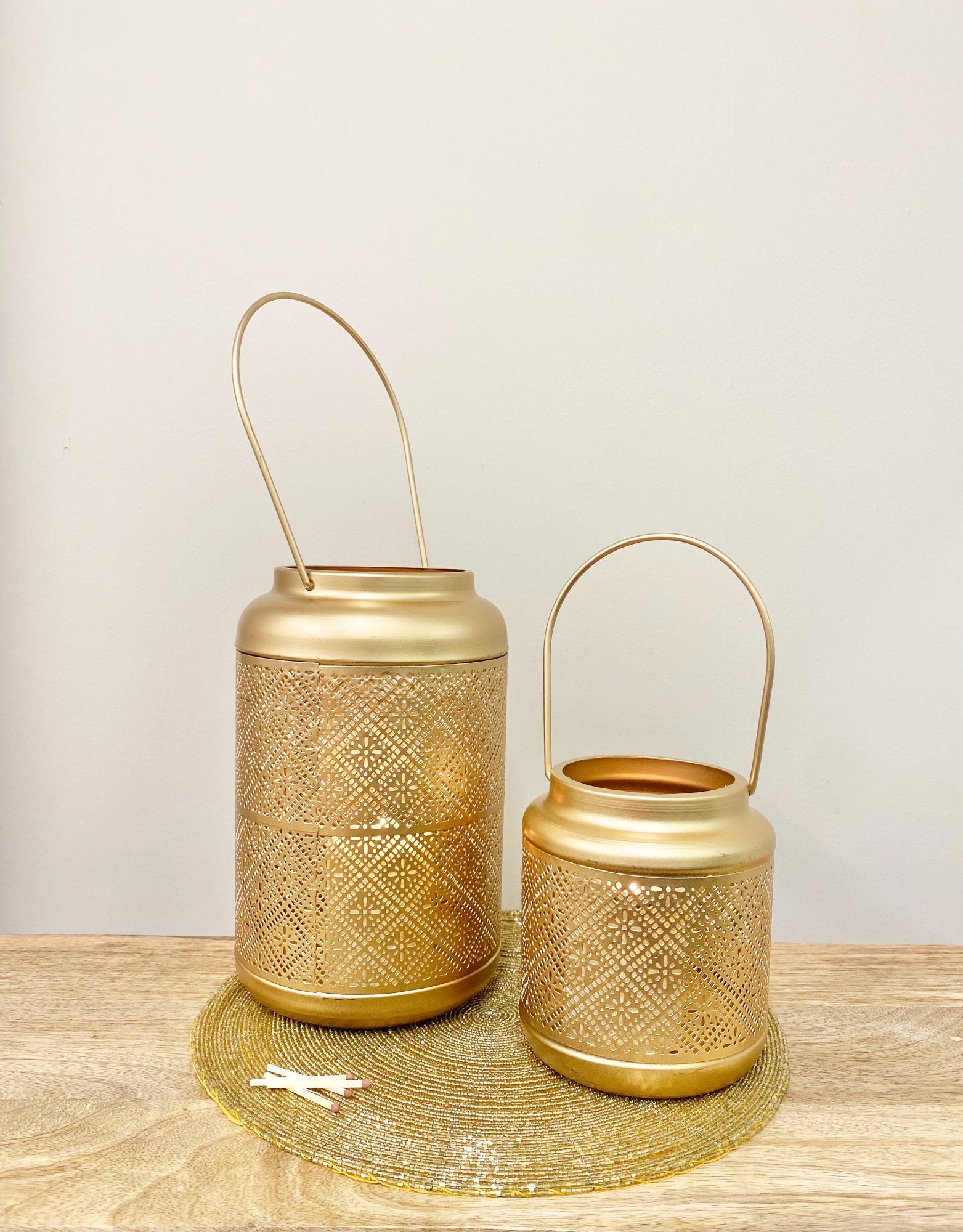 Large Copper Cut Out Design Lantern 41cm