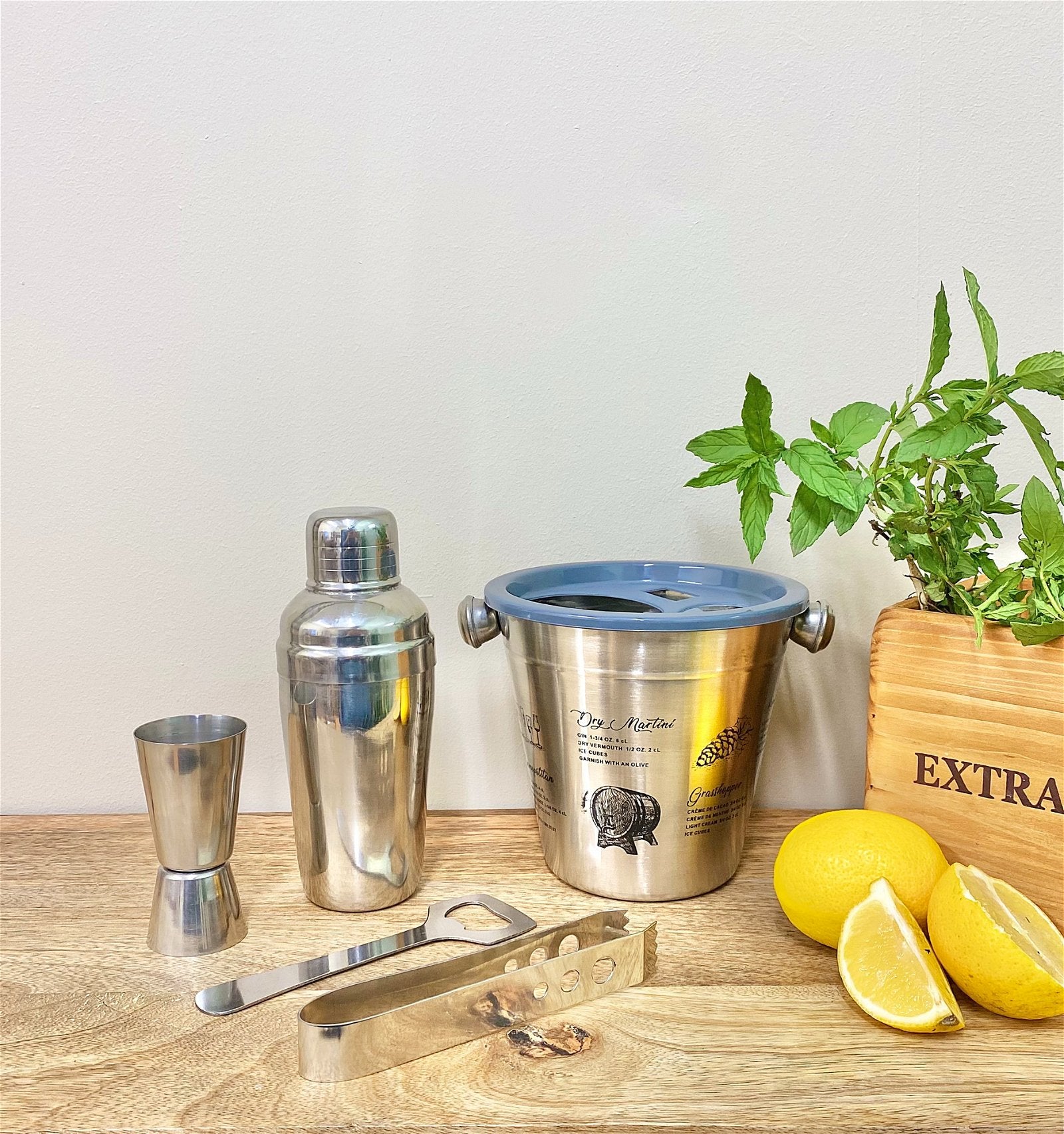 Bar Tool & Cocktail Set Stainless Steel Bucket