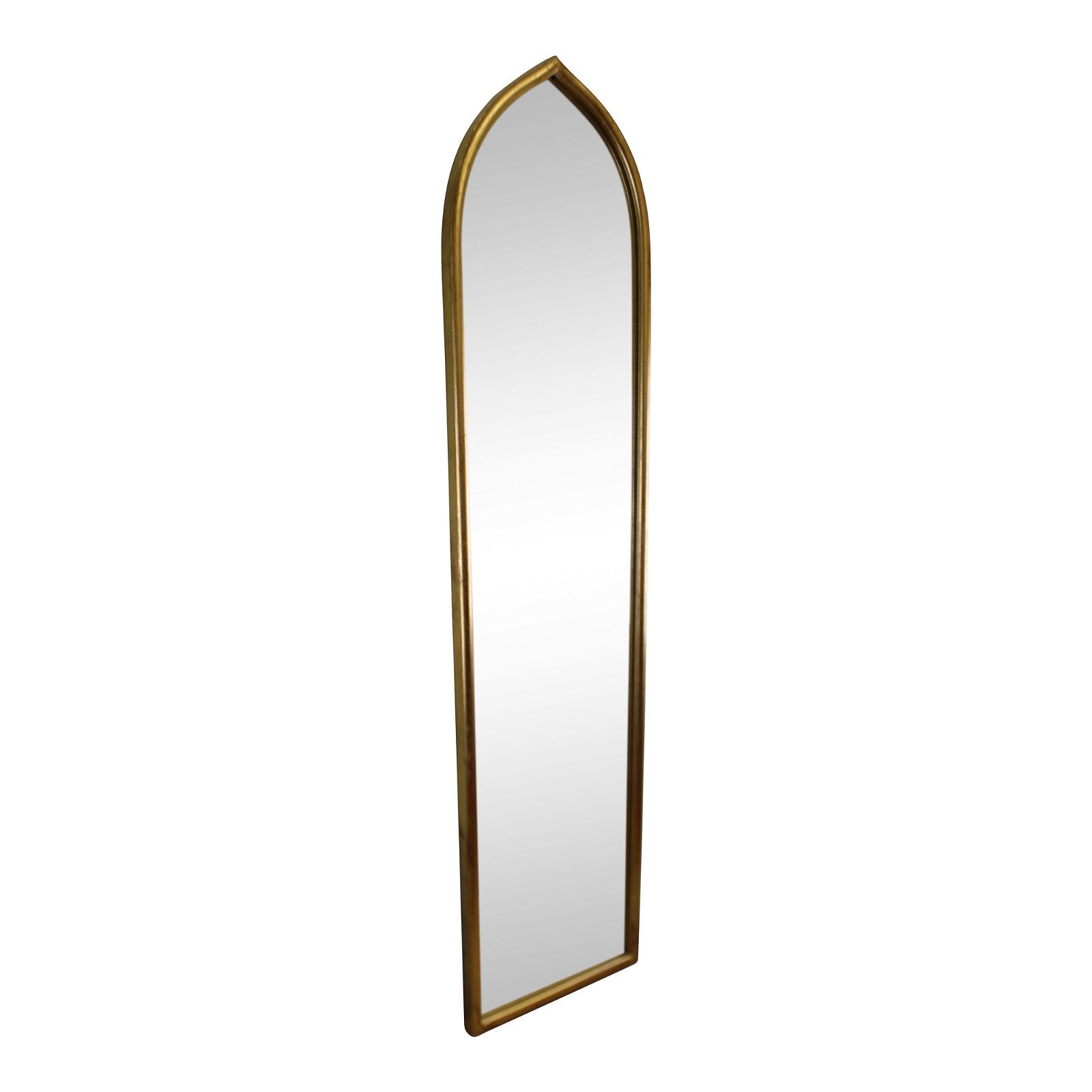 Gold Metal Arched Tall Mirror, 127x30cm