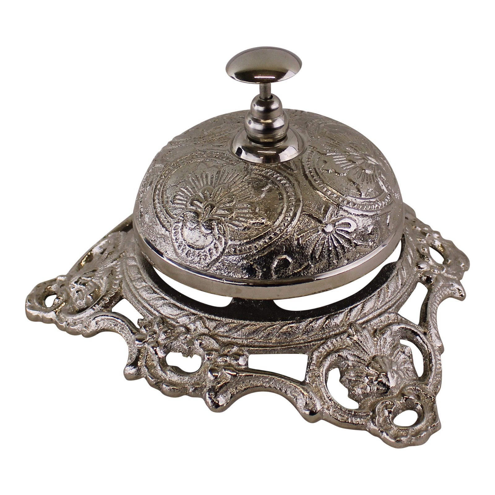 Silver Metal Embossed Desk Bell