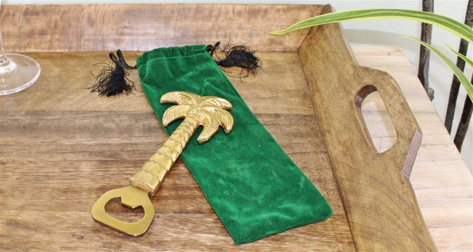 Gold Metal Palm Tree Bottle Opener