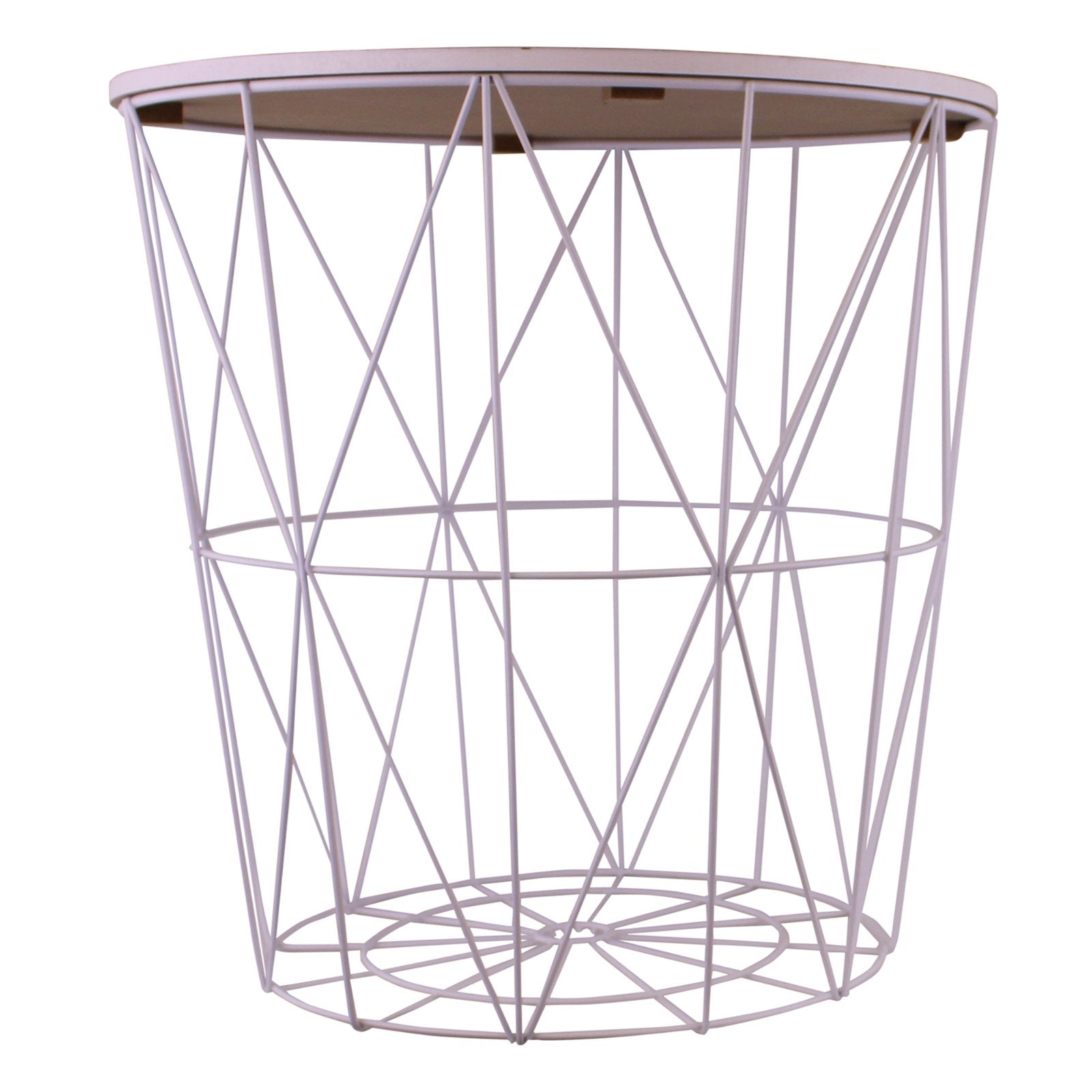 Circular Geometric Side Table White & Marble Effect