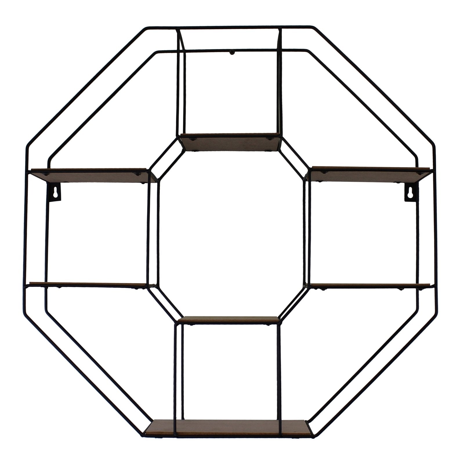 Octagonal Metal Shelving Unit With 7 Shelves, 55cm.