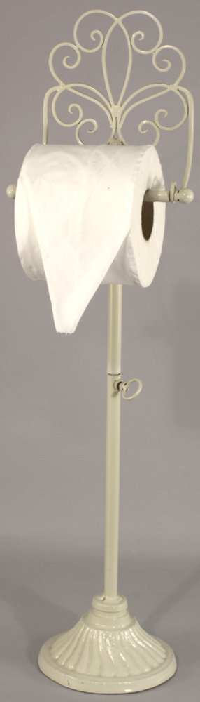 Cream Scroll Standing Toilet Roll Holder