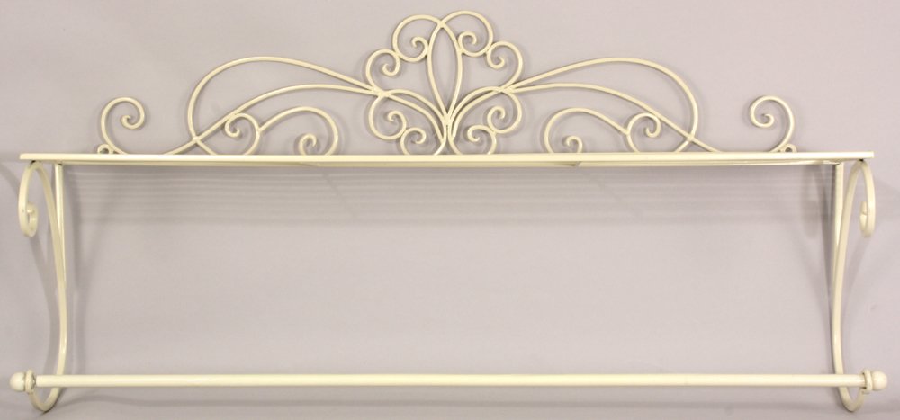 Cream Scroll Towel Rail And Shelf
