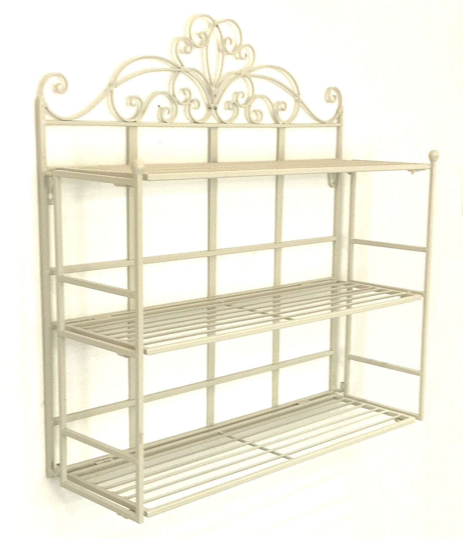 Cream Scroll 3 Tier Wall Hanging Shelf Unit