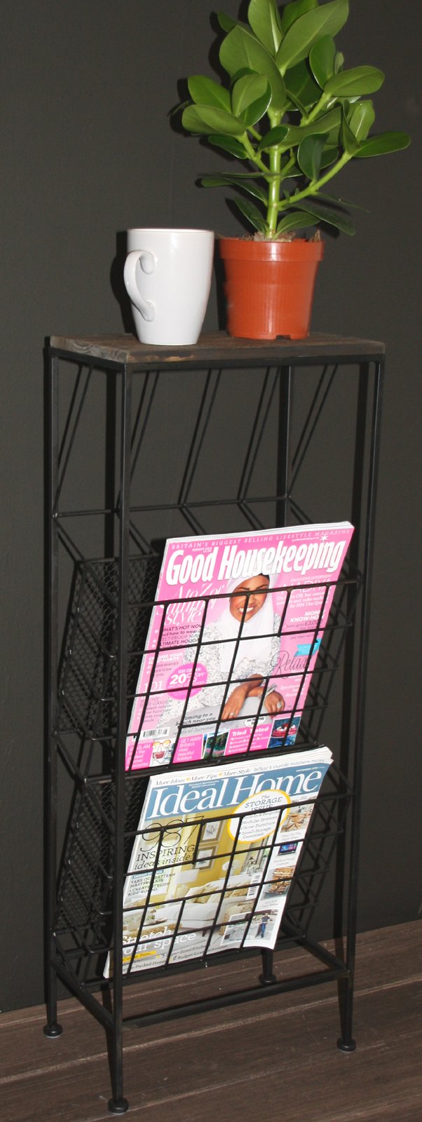 Floor Standing 2 Section Magazine Rack