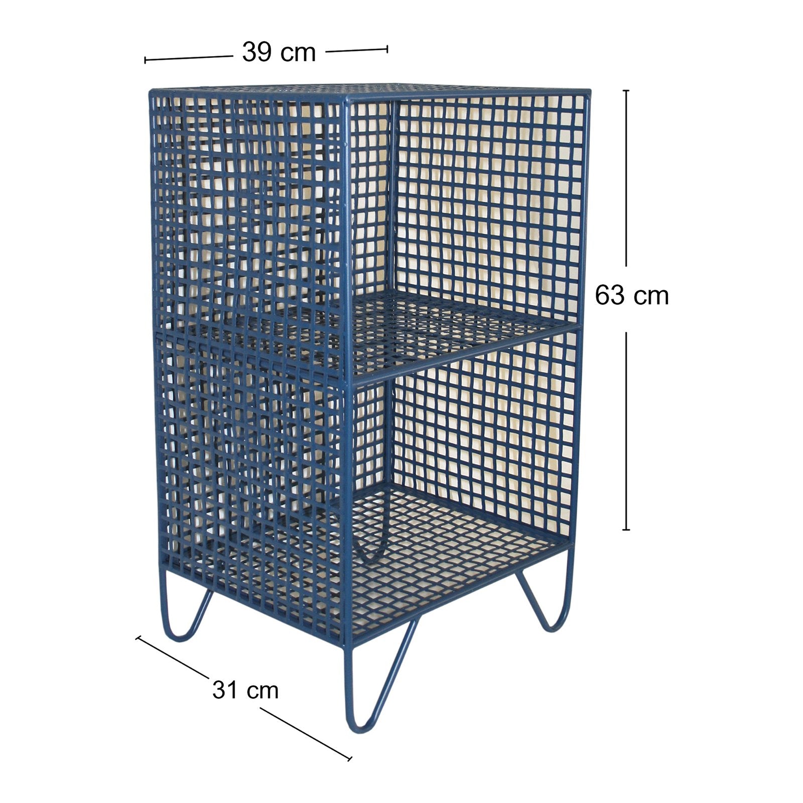 2 Tier Square Side Table Blue