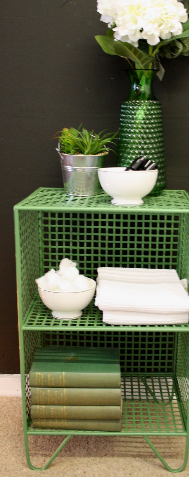 2 Tier Square Side Table Green