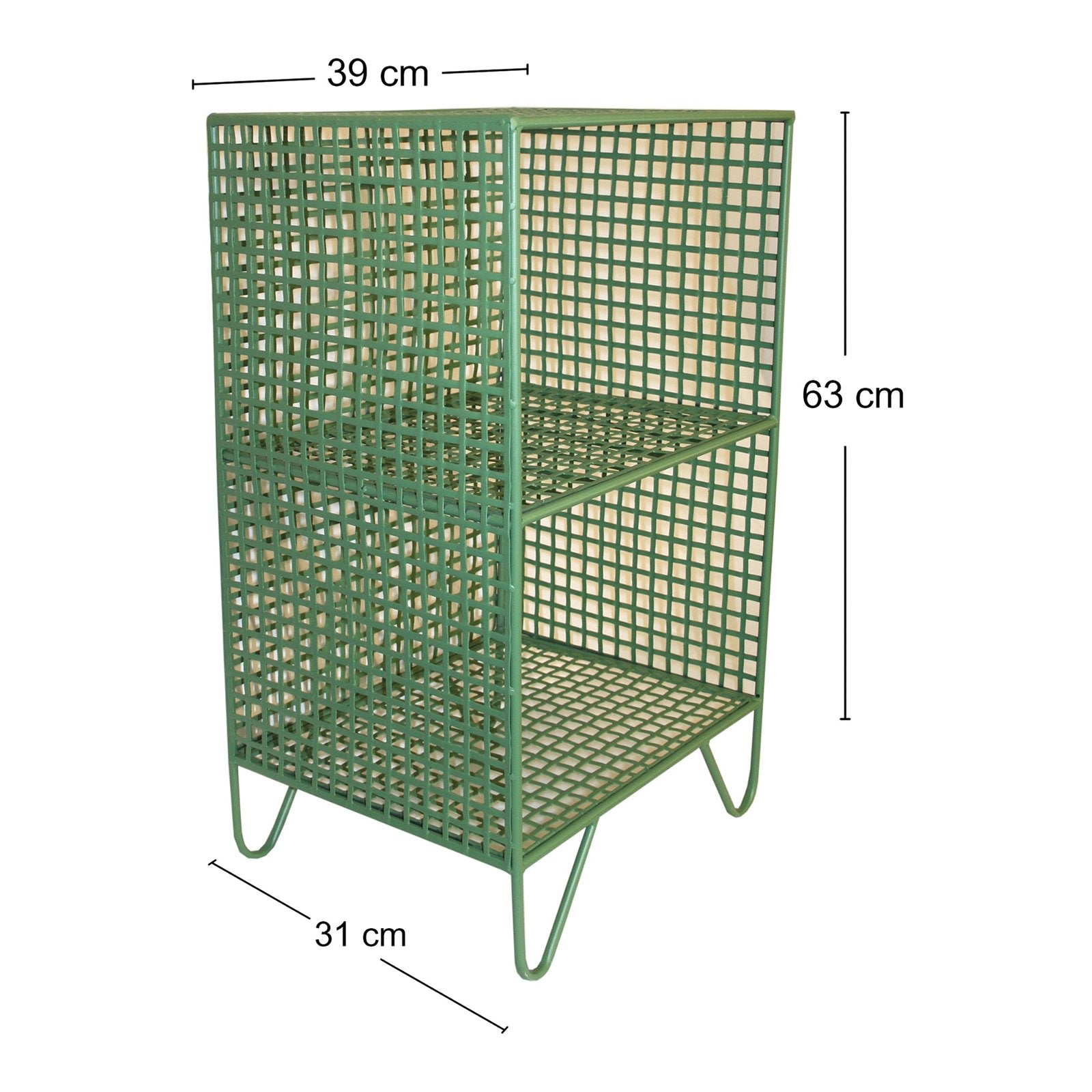 2 Tier Square Side Table Green