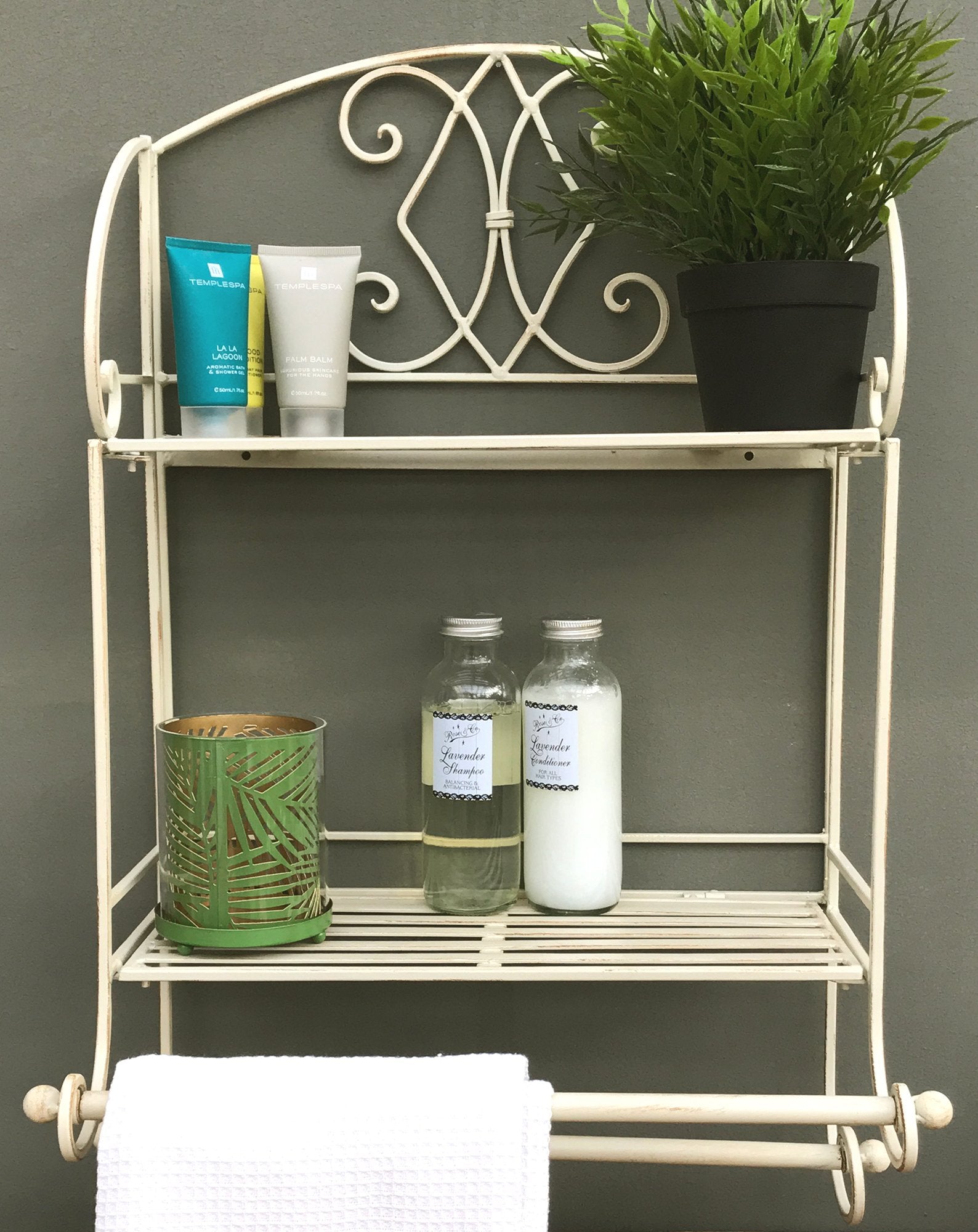 Cream Diamond Bathroom Shelf Unit