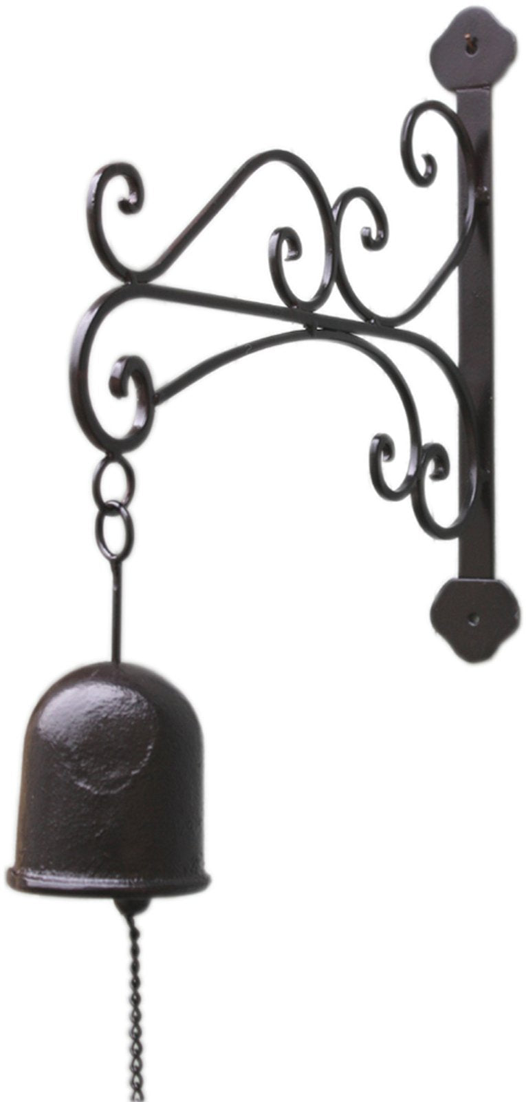 Decorative Black Metal Bell With Wall Bracket