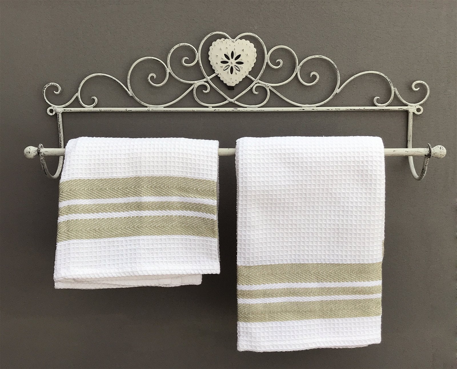 Grey Heart Wall Hanging Towel Rail