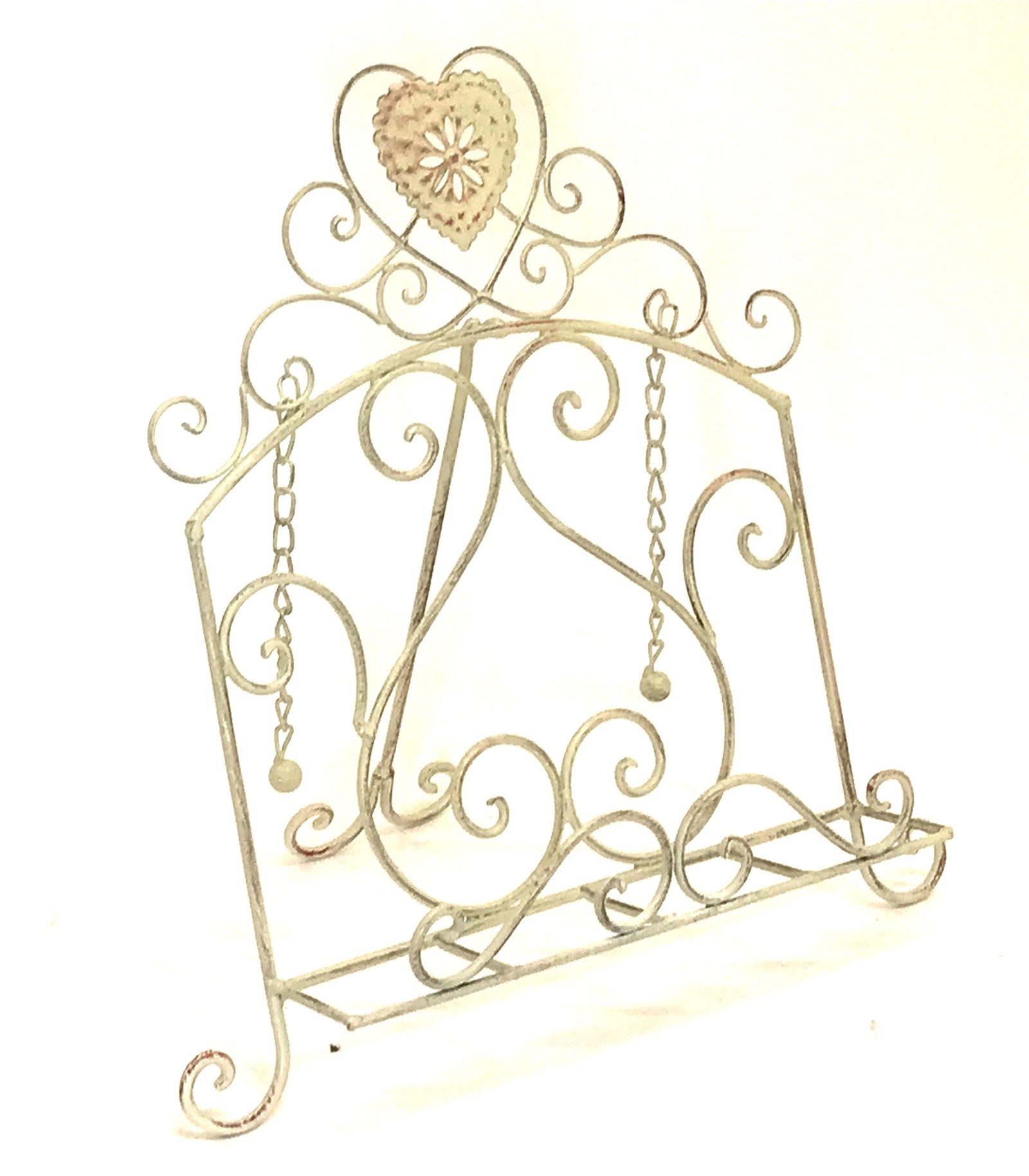 Cream Heart Cookery Book Holder