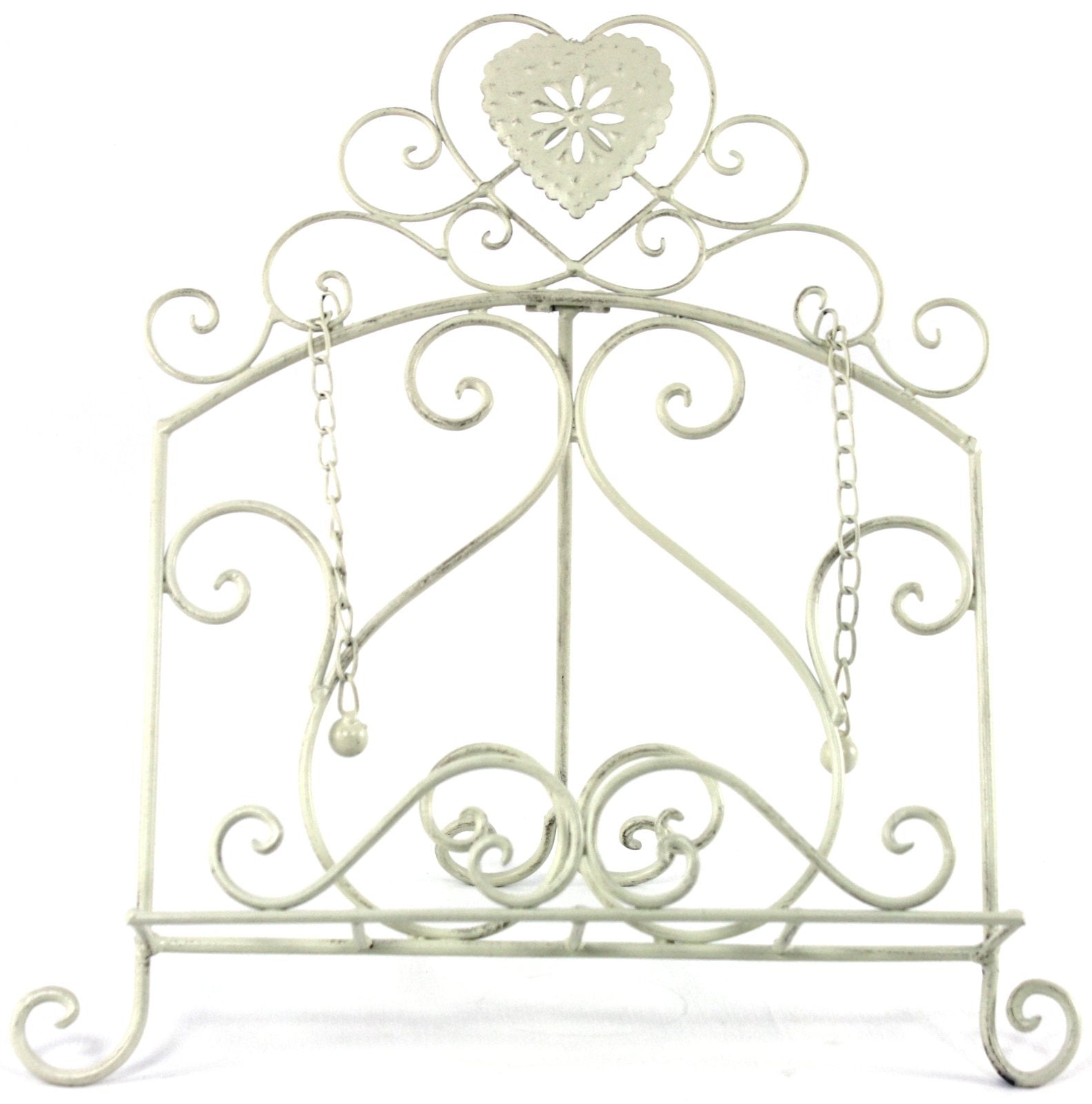 Cream Heart Cookery Book Holder