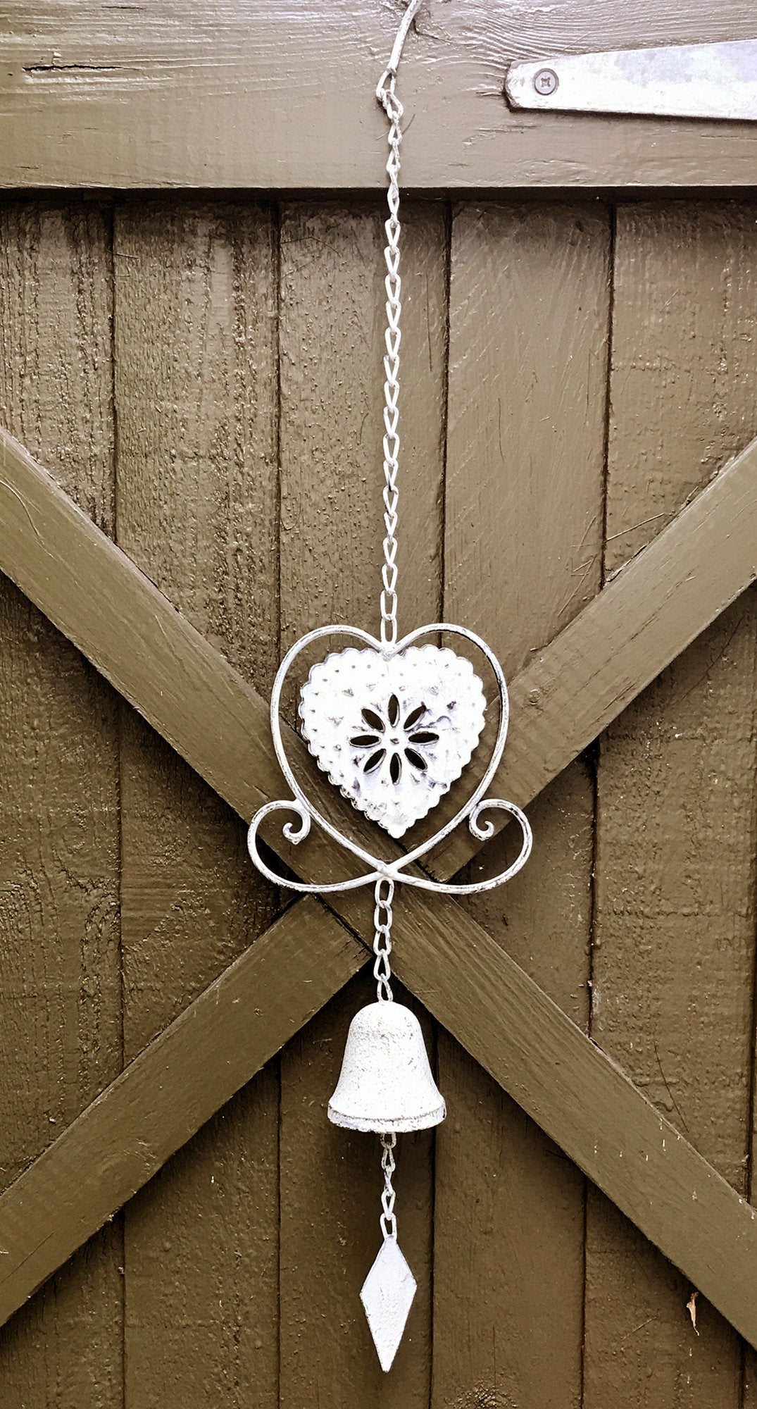 Cream Heart Hanging Decorative Bell